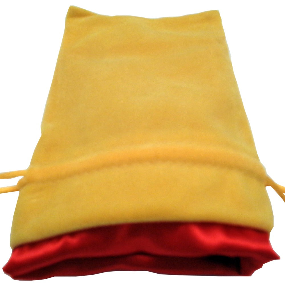 Gold Velvet Dice Bag with Red Satin Liner 4X6