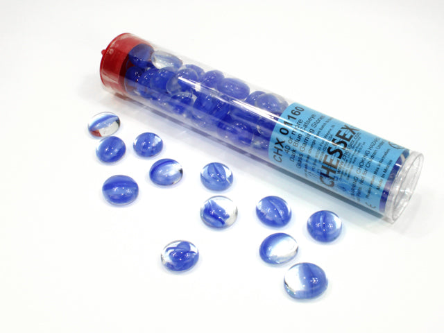 Catseye Dark Blue Glass Stones Tube