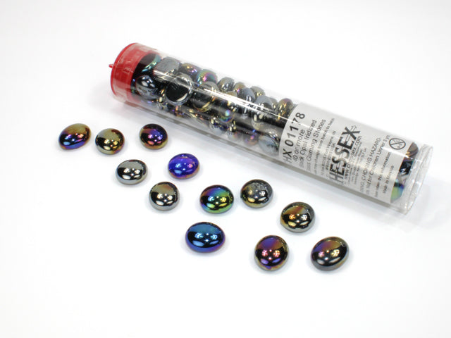 Iridized Black Glass Stones Tube