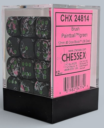 Brush Paintball/Green d6 Dice Block (36 Dice)