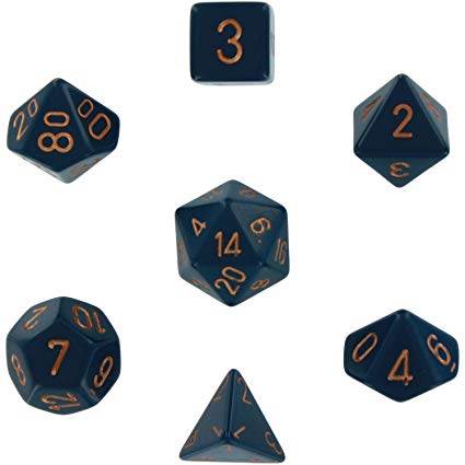 Opaque Dusty Blue/Copper (Polyhedral 7 Die Set)