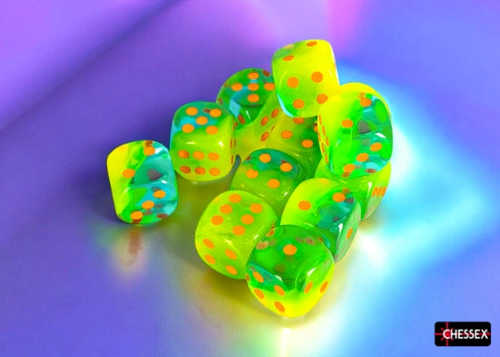 Gemini Plasma Gree-Teal/Orange (D6 Dice Block of 12)