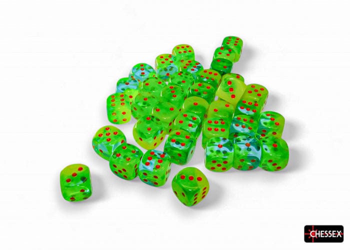Gemini Plasma Green-Teal/Orange 12mm D6 (36 Dice)