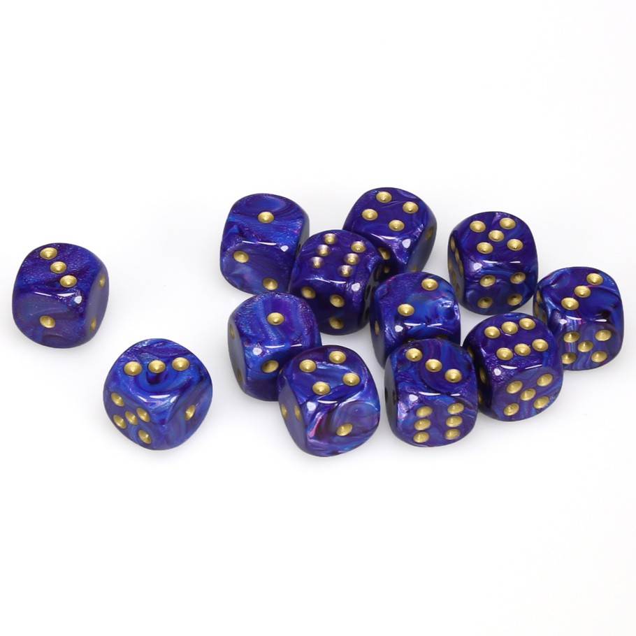 Lustrous Purple/Gold (D6 Dice Block of 12)