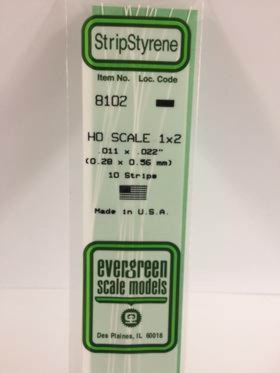 .011 x .022 HO Scale Strips
