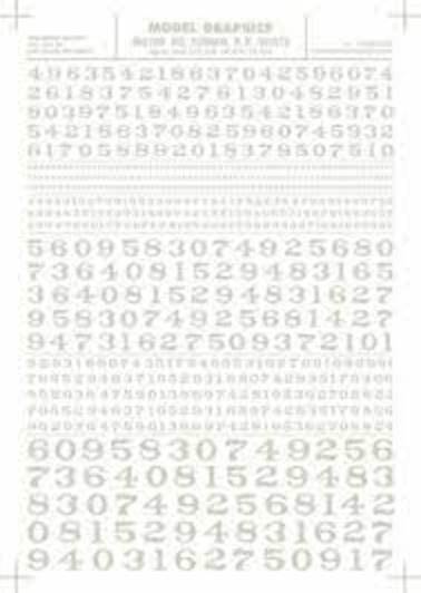 Roman Railroad Numbers - White