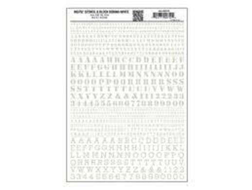 Stencil & Block Roman Letters - White
