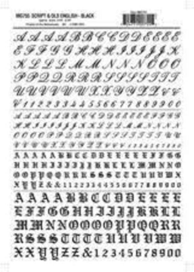 Script & Old English Letters - Black