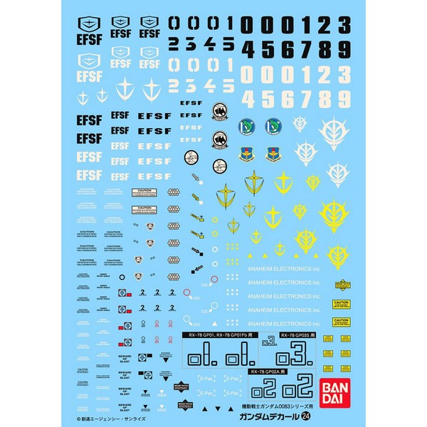 Gundam Decal Set for Mobile Suit Gundam 0083 Series