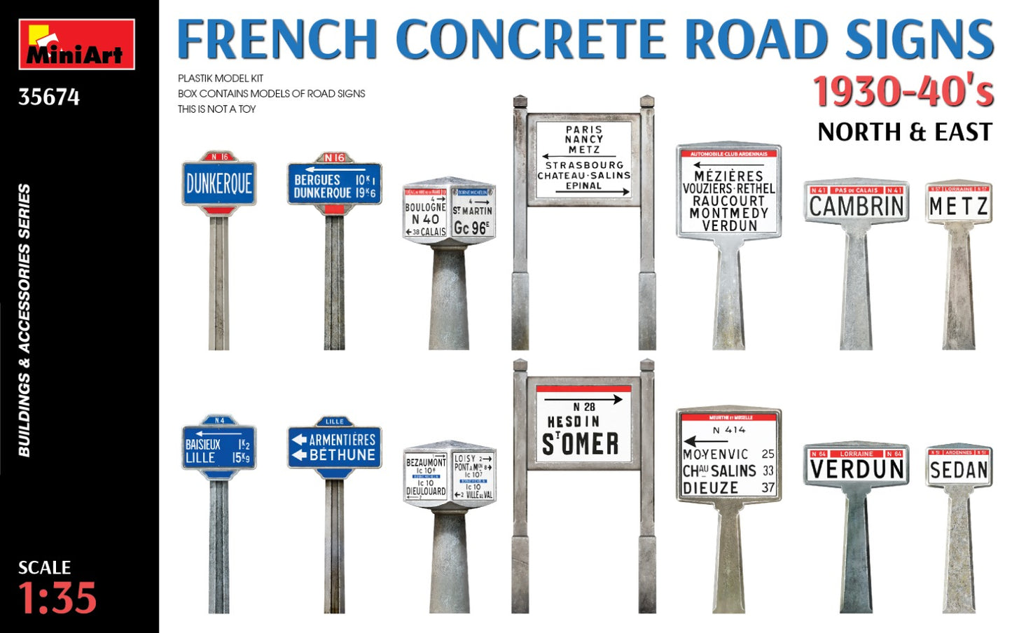 Frnech Concrete Road Signs 1930-40