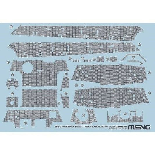 German Heavy Tank Sd.Kfz.182 King Tiger Zimmerit Decal Set