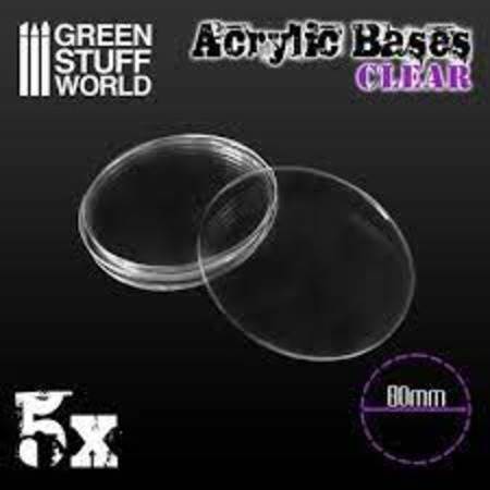 Acrylic Round Clear Bases 80mm