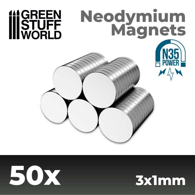 Neodymium Magnets N35 (3mm x 1mm) x50 pcs.