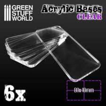 Acrylic Square Clear Bases 80mmx40mm