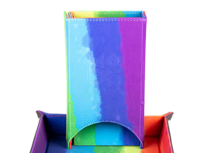 Fold-Up Dice Tower - Watercolor Rainbow