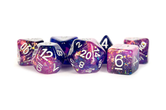 Resin Polyhedral Dice Eternal Purple Blue