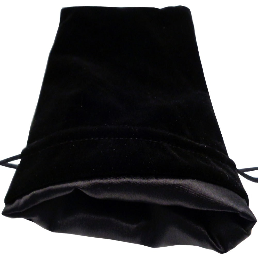 Black Velvet Dice Bag with Black Satin Liner 6X8