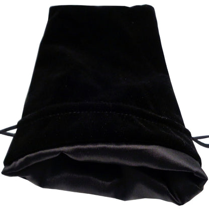 Black Velvet Dice Bag with Black Satin Liner 6X8