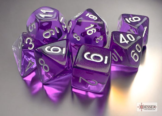 Translucent Purple/White (Mini-Polyhedral 7-Die Set)