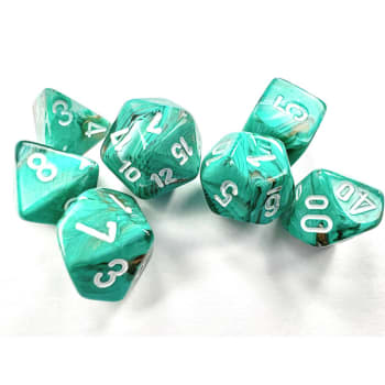 Marble Oxi-Copper/White (Mini-Polyhedral 7 Die Set)