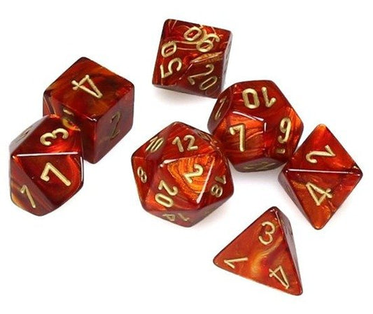 Scarab Scarlet/Gold (Mini-Polyhedral 7 Die Set)