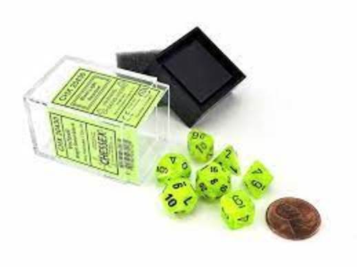 Vortex Bright Green/Black (Mini-Polyhedral 7-Die Set)