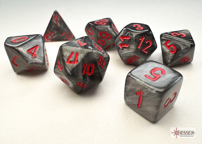 Velvet Black/Red (Mini-Polyhedral 7-Die Set)