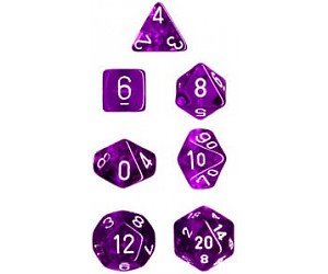 Translucent Purple/ White (Polyhedral 7-Die Set)