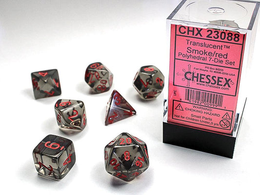 Translucent Smoke/Red (Polyhedral 7-Die Set)