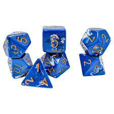Brush Wavebreak/Gold Polyhedral 7-Die Set