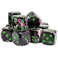 Brush Paintball/Green 16mm d6 Dice Block (12 dice)