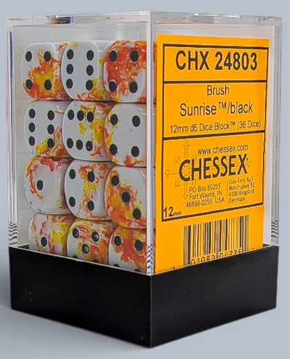 Brush Sunrise/Black d6 Dice Block (36 Dice)