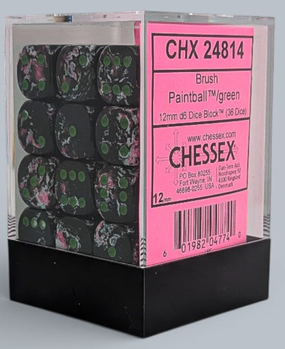 Brush Paintball/Green d6 Dice Block (36 Dice)