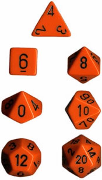 Opaque Orange/ Black (Polyhedral 7 Die Set)