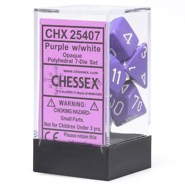 Opaque Purple/ White (Polyhedral 7 Die Set)