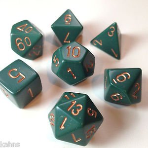 Opaque Dusty Green/ Copper (Polyhedral 7 Die Set)