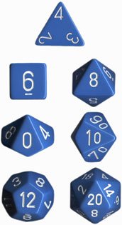 Opaque Light Blue/ White (Polyhedral 7 Die Set)