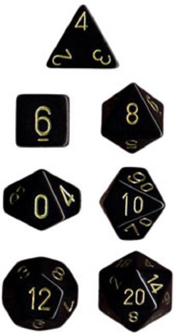 Opaque Black/ Gold (Polyhedral 7 Die Set)