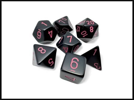 Opaque Black/Pink (Polyhedral 7-Die Set)