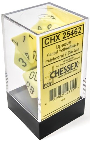 Opaque Pastel Yellow/Black (Polyhedral 7-Die Set)