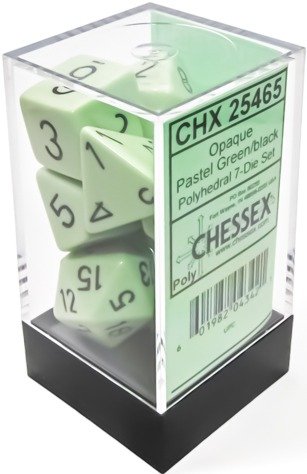 Opaque Pastel Green/Black (Polyhedral 7-Die Set)