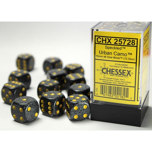 Speckled Urban Camo 16mm D6 (12 Dice)