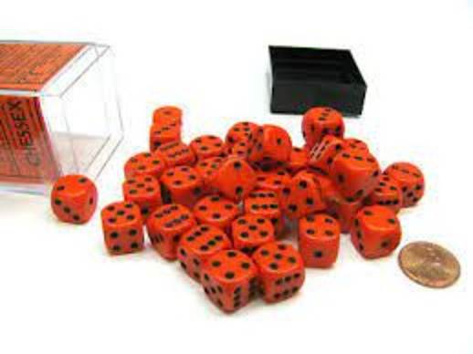 Opaque Orange/Black (12mm D6 Block of 36 Dice)