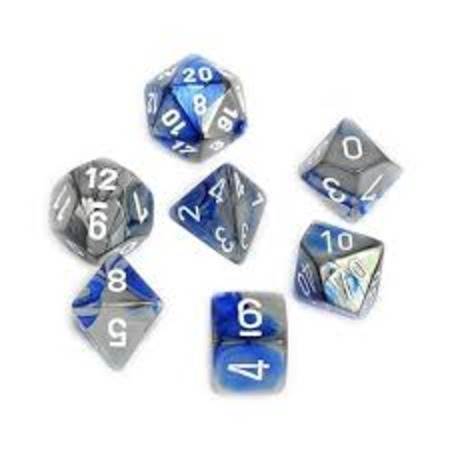 Gemini Blue-Steel/White (Polyhedral 7-Die Set)