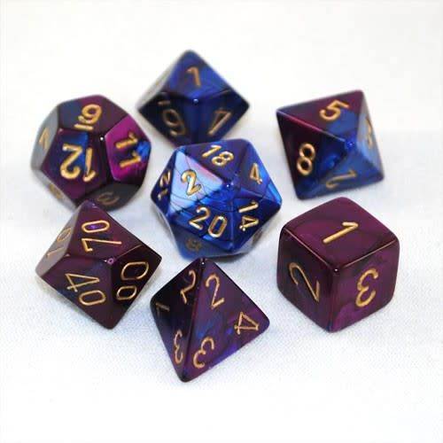 Gemini Blue-Purple/Gold (Polyhedral 7-Die Set)