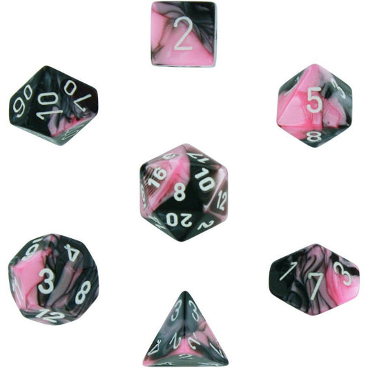 Gemini Black-Pink/ White (Polyhedral 7-Die Set)