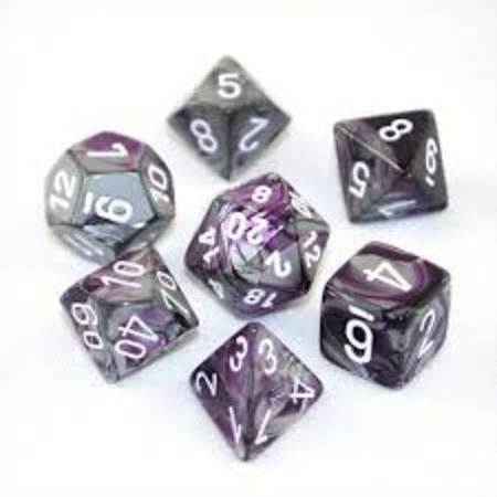 Gemini Purple-Steel/White (Polyhedral 7-Die Set)