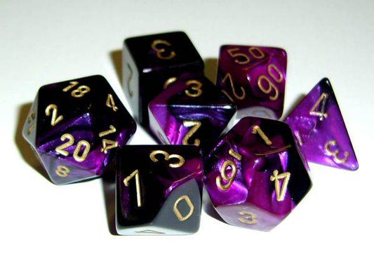 Gemini Black-Purple/ Gold (Polyhedral 7-Die Set)