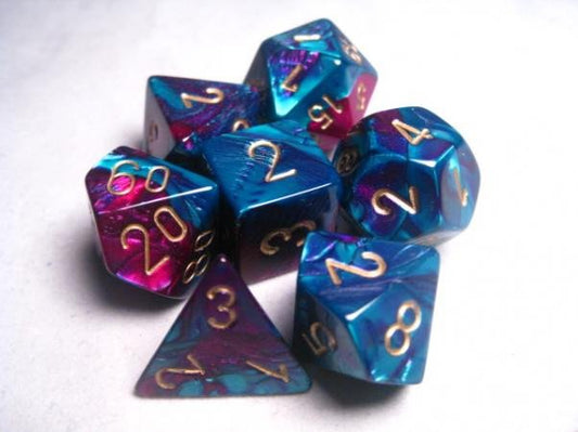 Gemini Purple-Teal/Gold (Polyhedral 7-Die Set)