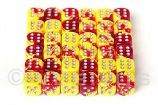 Gemini Red-Yellow/Silver (D6 Dice Block of 36)